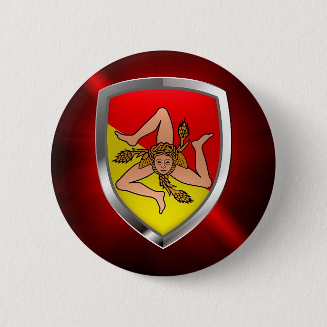 Sicilia Mettalic Emblem Knapp (Framsida)