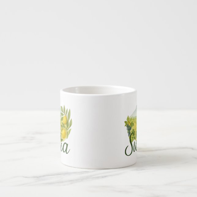 Sicilia Mt,Etna Design Espressomugg (Framsidan)