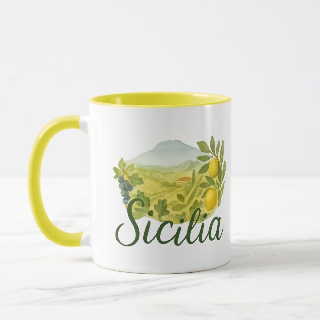 Sicilia Mt.Etna Design Mug Mugg (Vänster)