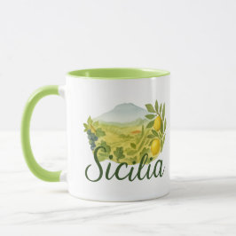 Sicilia Mt.Etna Design Mug Mugg