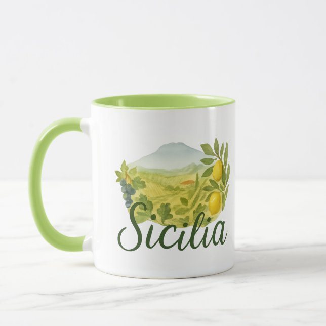 Sicilia Mt.Etna Design Mug Mugg (Vänster)