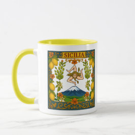 Sicilia Mt.Etna Trinacria Design Mug Mugg