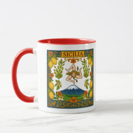Sicilia Mt.Etna Trinacria Design Mug Mugg
