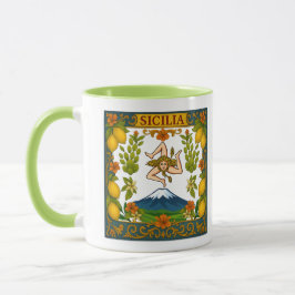 Sicilia Mt.Etna Trinacria Design Mug Mugg