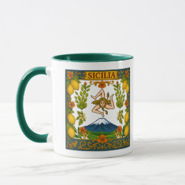 Sicilia Mt.Etna Trinacria Design Mug Mugg