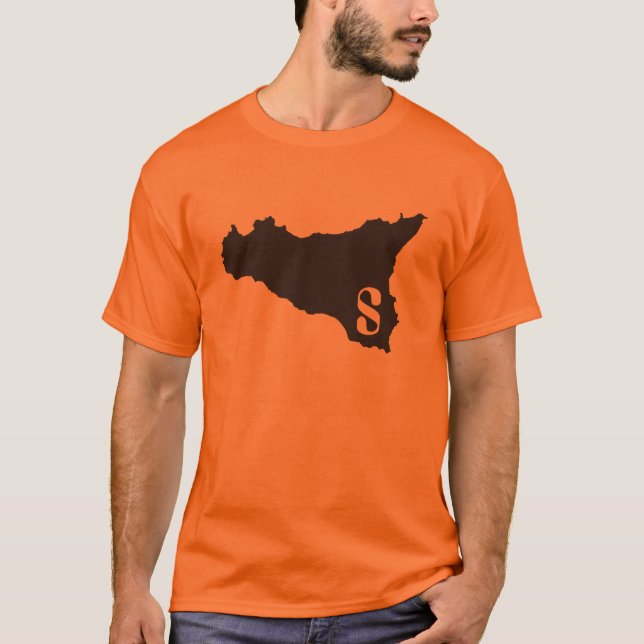 Sicilia orange och svart t-shirt (Framsida)