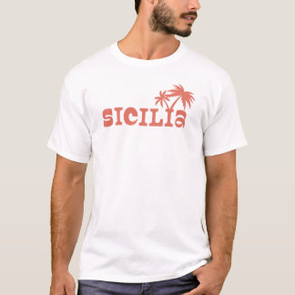 Sicilia Palm Island Solnedgång T Shirt