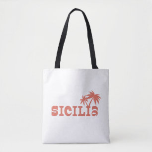 Sicilia Palm Island Solnedgång Tygkasse