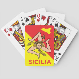 Sicilia Sicilian Flagga Sicily Trinacria Casinokort