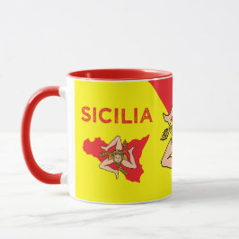 Sicilia Sicilian flagga Sicily Trinacria Mugg