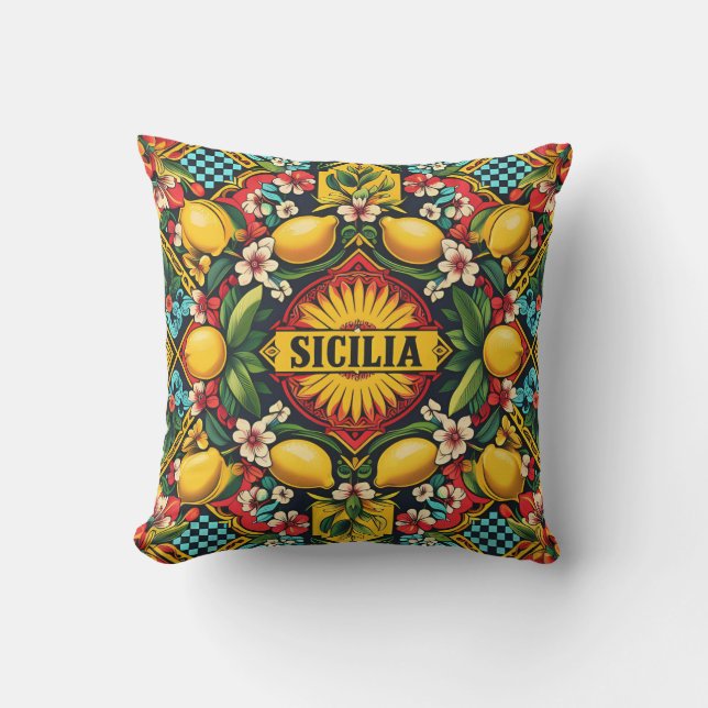 Sicilia Sicilian Mönster Kudde (Framsida)