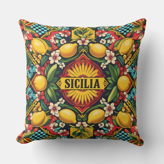 Sicilia Sicilian Mönster Kudde (Framsida)