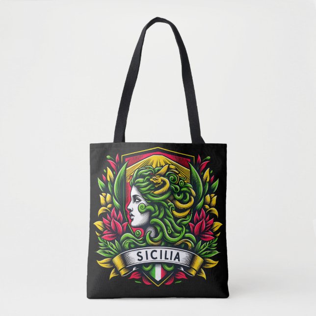 Sicilia Sicilian Sicilian Tote Tygkasse (Framsida)