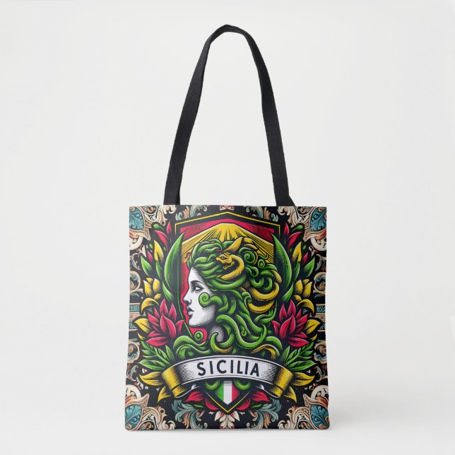 Sicilia Sicilian Sicilian Tote Tygkasse (Framsida)