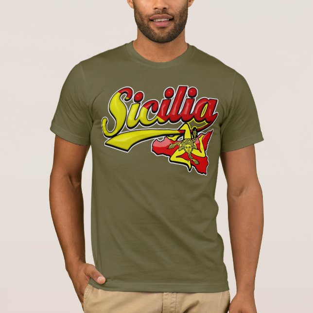Sicilia Sicilian Trinacria T Shirt (Framsida)