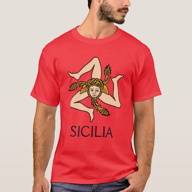 Sicilia - Sicilian Triskelion skjorta T-shirt (Framsida)