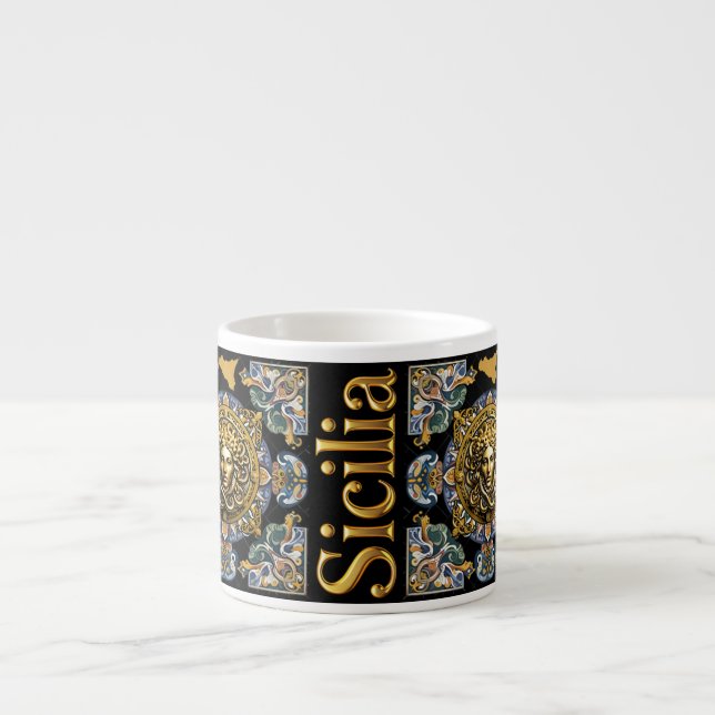 Sicilia Siciliansk Mönster Espressomugg (Framsidan)