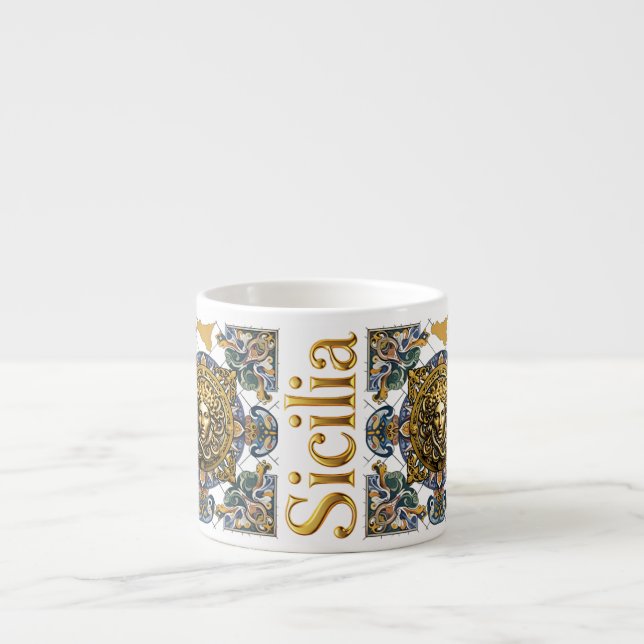 Sicilia Siciliansk Mönster Espressomugg (Framsidan)