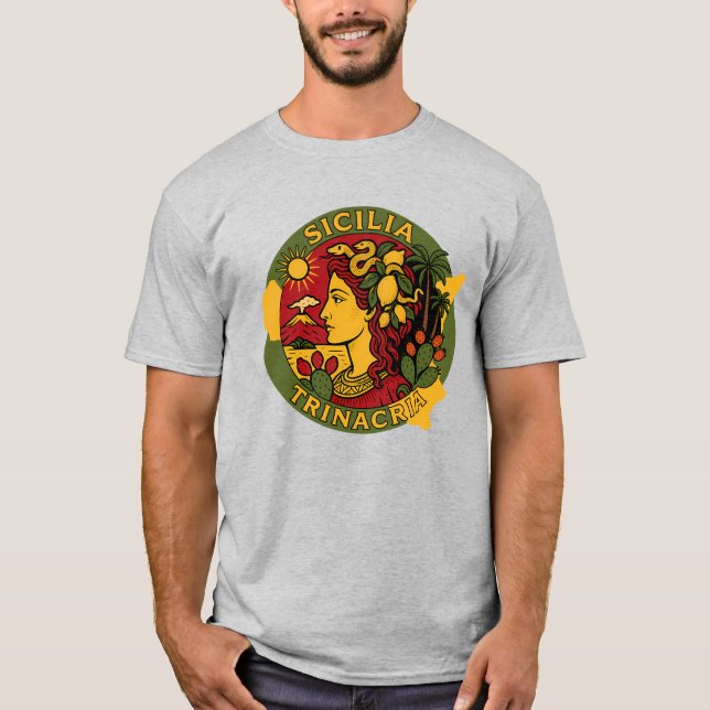 Sicilia Sicilien Trinacria Design  T-Shirt Tri-Ble (Framsida)