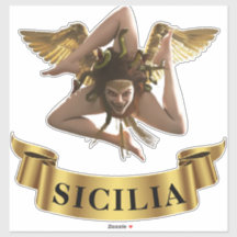 Sicilia Sicilien Trinacria Symbol  Klistermärke