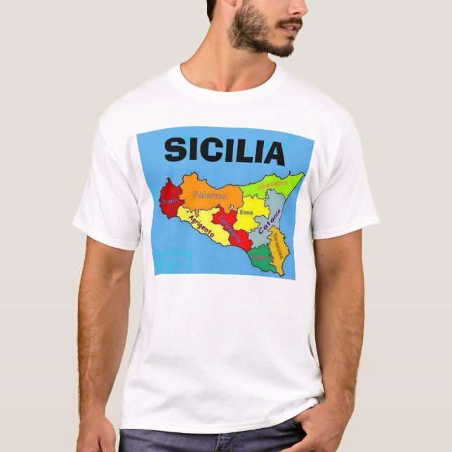 Sicilia Sicily Tee Shirt (Framsida)