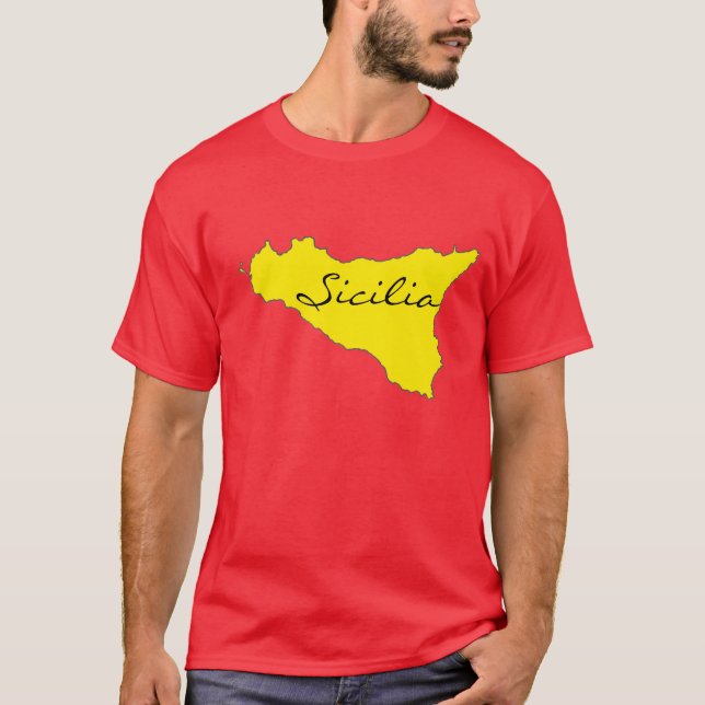 Sicilia skisserar T-tröja T Shirt (Framsida)