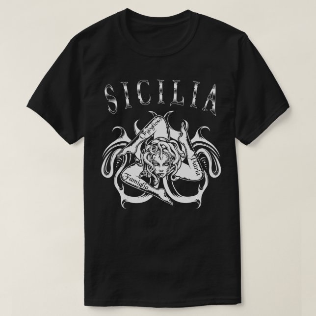 Sicilia Trinacria Italien Gift for Proud Siciliano T Shirt (Design framsida)