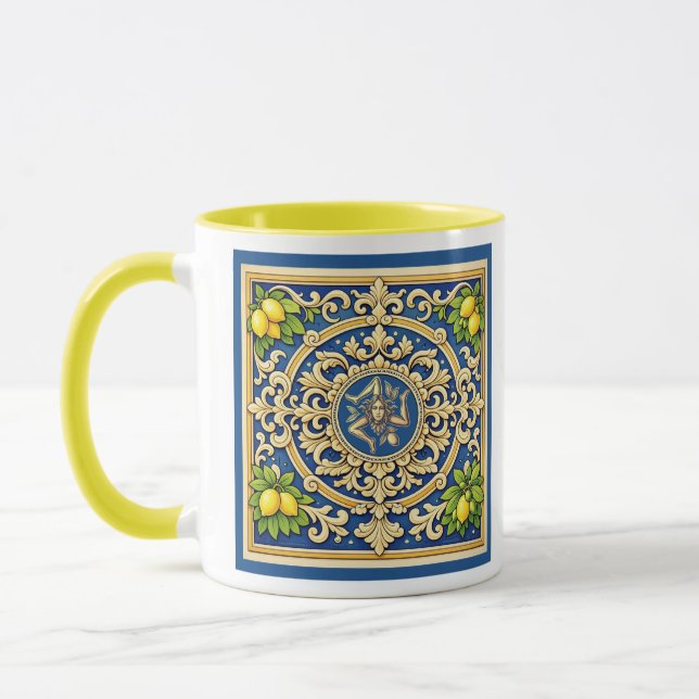 Sicilia Trinacria Sicilian design  Mugg (Vänster)