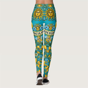 SICILIA Trinacria Sicilian Färg Leggings
