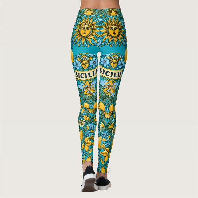 SICILIA Trinacria Sicilian Färg Leggings (Skapare uppladdad)