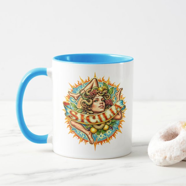 Sicilia Trinacria Sol  Mugg (Med munk)