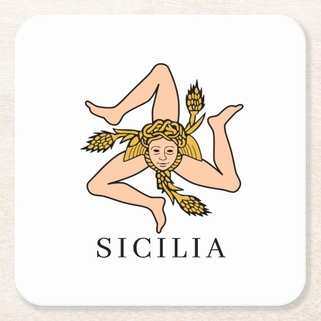 Sicilia Underlägg Papper Kvadrat (Framsidan)