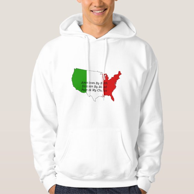  Sicilian American Italian Patriot USA Map  Hoodie (Framsida)