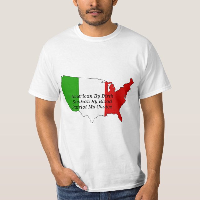 Sicilian American Italian USA Map  T Shirt (Framsida)