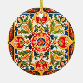 Sicilian Ceramic Mönster Julgransprydnad Keramik