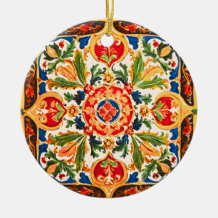 Sicilian Ceramic Mönster Julgransprydnad Keramik
