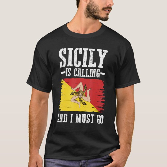 Sicilian Flagga Sicily T Shirt (Framsida)