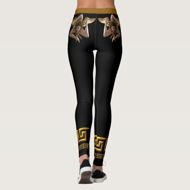 Sicilian Golden Medusa Athletic Leggings (Baksida)