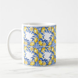 Sicilian Lemon Tiles Pattern Mediterranean Dolce  Kaffemugg