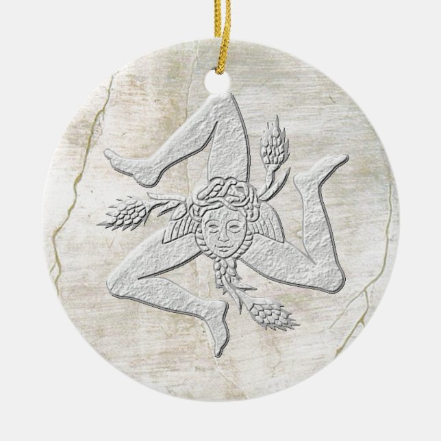 Sicilian Look för Trinacria vintageFresco Julgransprydnad Keramik (Framsidan)