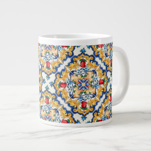 Sicilian Majolica Colorful Tile Mönster Jumbo Mugg