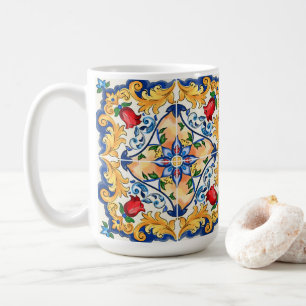 Sicilian Majolica Colorful Tile Mönster Kaffemugg