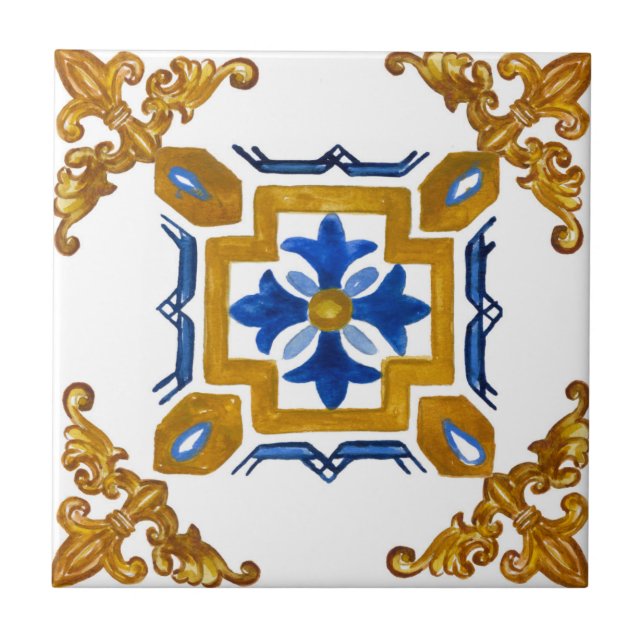 Sicilian,majolica,tiles,    kakelplatta (Framsidan)