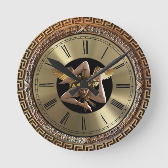 Sicilian Medusa Wall Clock Rund Klocka (Framsida)