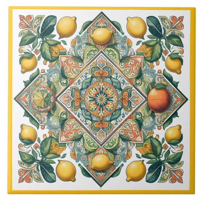 Sicilian mönster kakelplatta (Framsidan)