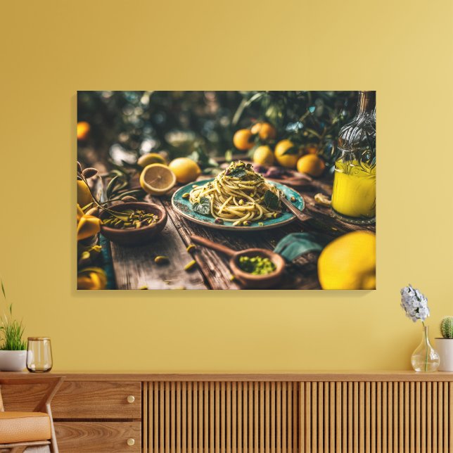 Sicilian Pistachio Pesto Spaghetti i Orchard Canvastryck (Insitu (Vardagsrum))