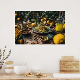 Sicilian Pistachio Pesto Spaghetti i Orchard Poster