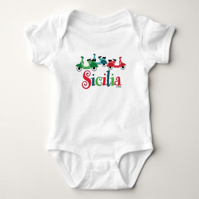 Sicilian sparkcykelTriobaby som är i ett stycke T Shirt (Framsida)
