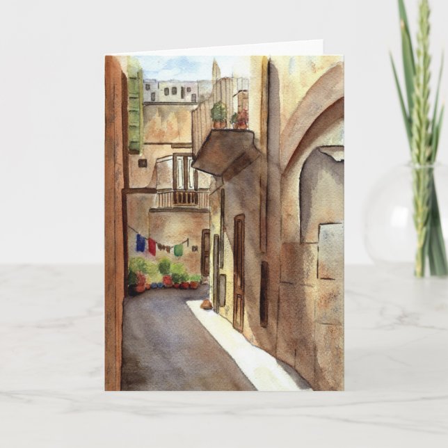 Sicilian Street Notecard Kort (Framsida)