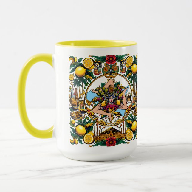 Sicilian Trinacria Design  Mugg (Vänster)
